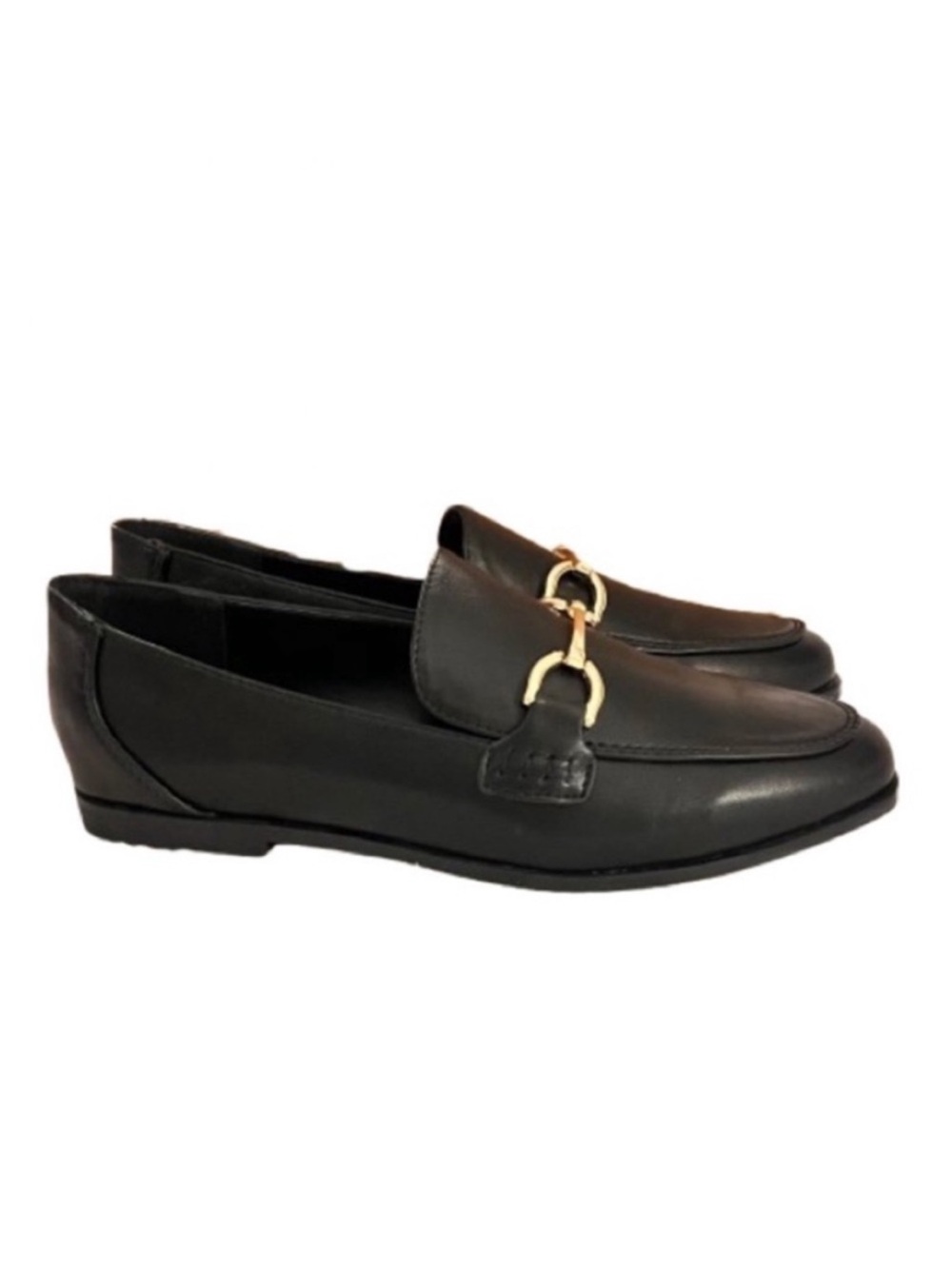 🆕- RACHEL by Rachel Roy-Classic Black Loafer with Gold Riding Bit. Size: 9 - Picture 6 of 9